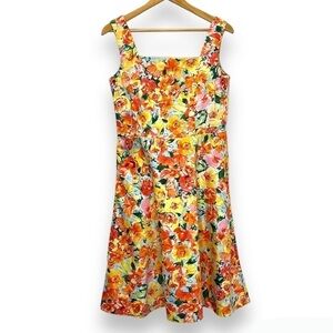 Giorgio Fiorlini Floral Sleeveless Summer Dress Women’s 6 Bold Bright‎